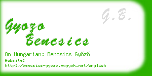 gyozo bencsics business card